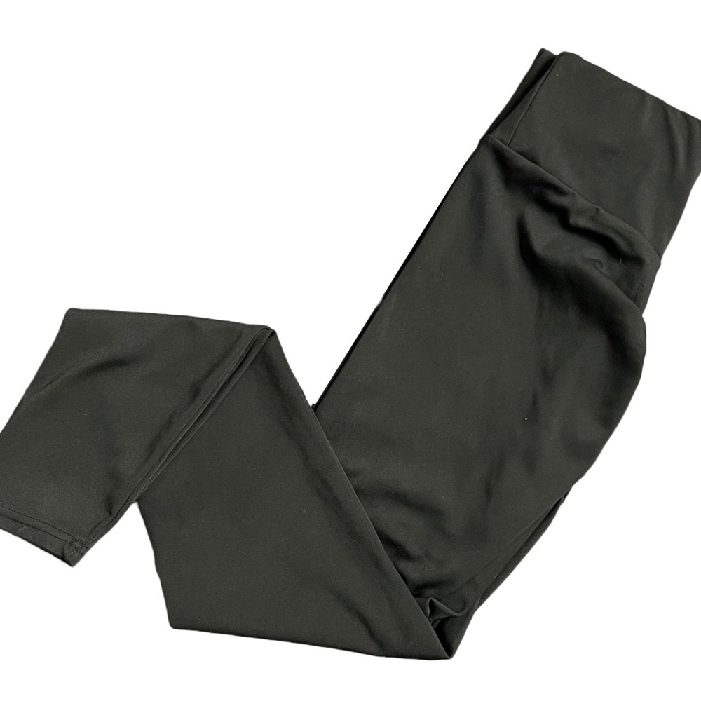 BLACK MID RISE FULL LENGTH LEGGINGS‎ WITH RUCHING - Picture 5 of 9